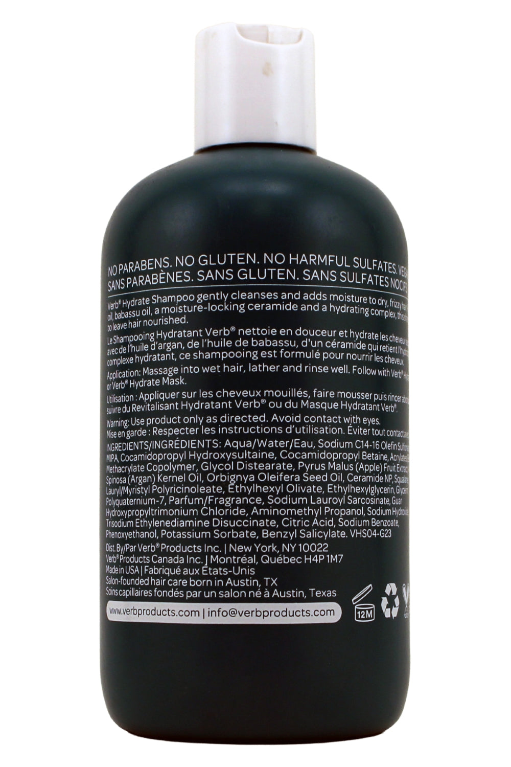 Verb Hydrate Shampoo For Dry Frizzy Hair 12 Fl Ounce