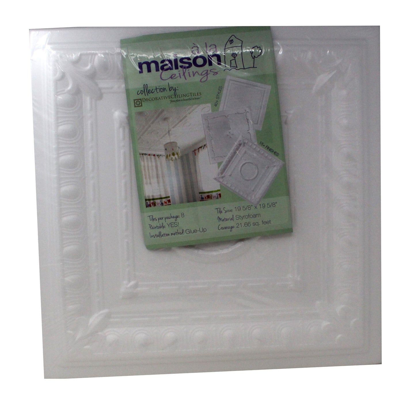 A La Maison Ceilings R47 Romanesque Foam Ceilings 8 Pack White