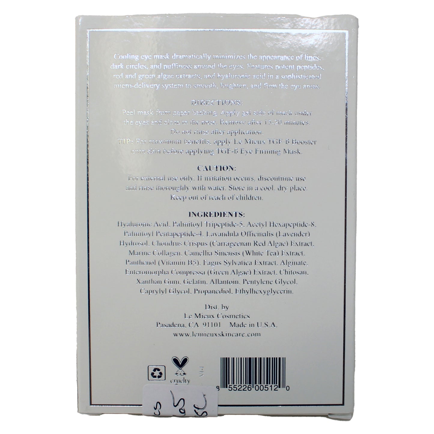 Le Mieux TGF-B Eye Firming & Brightening Masks 4 Sheets