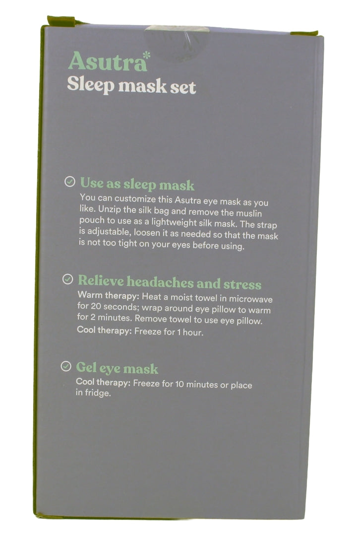 Asutra Sleep Mask Set With Weighted Eye Pillow & Cooling Eye Mask