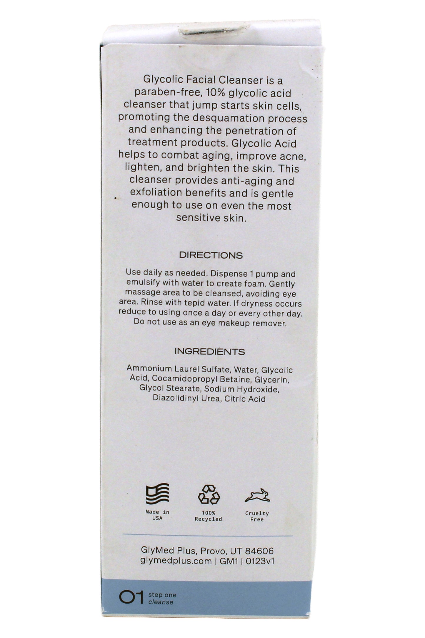 GlyMed Plus Glycolic Facial Cleanser With 10% Glycolic Acid 8 oz