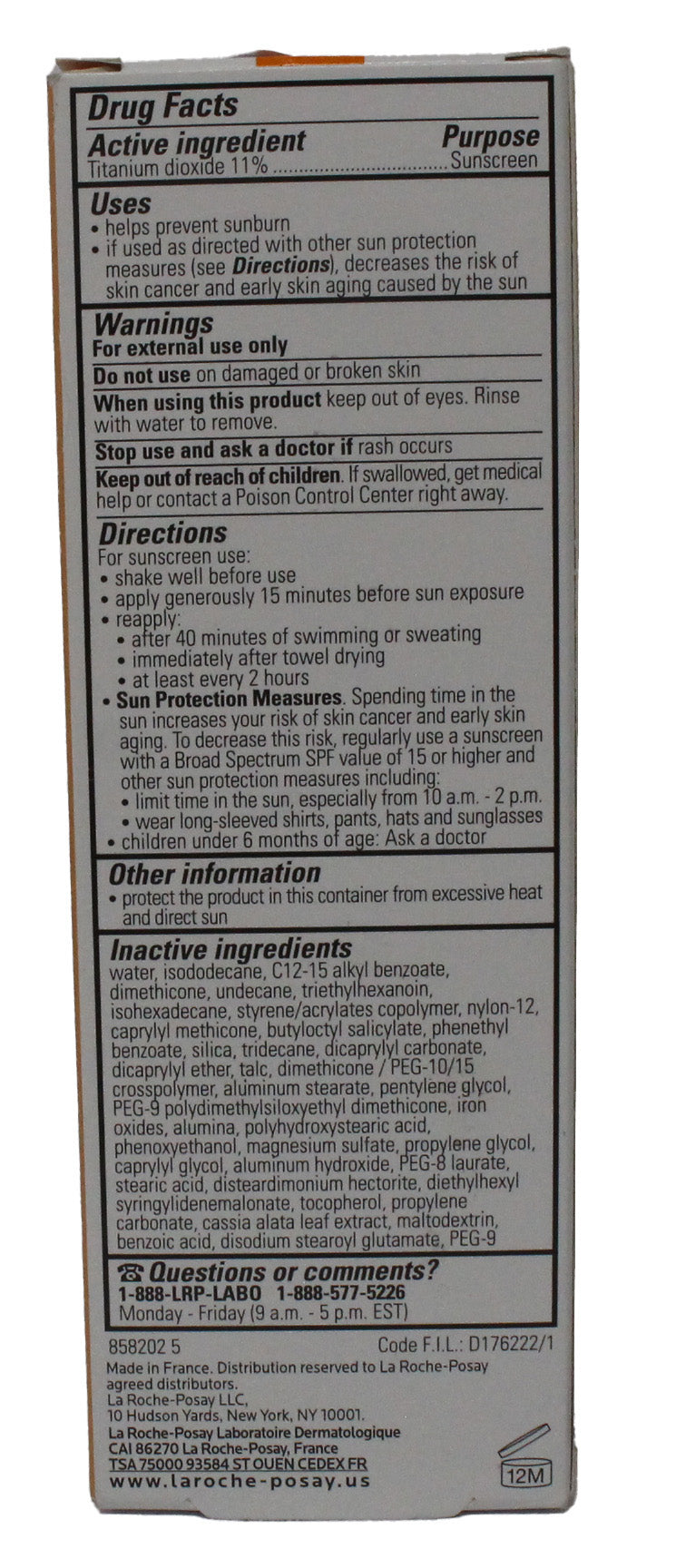 La Roche-Posay Anthelios Tinted Mineral Light Fluid Sunscreen SPF 50 1.7 Ounce