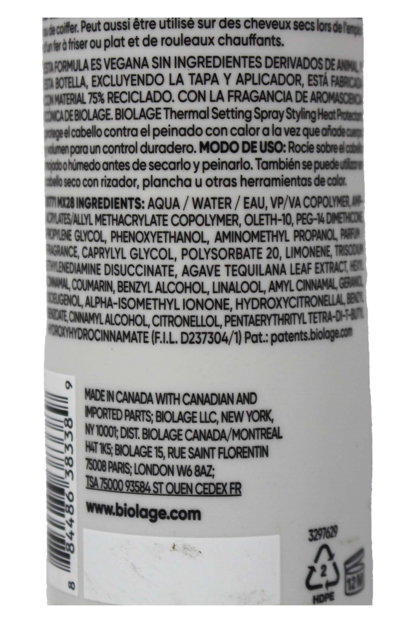 Matrix Biolage Thermal Setting Spray Hold # 2, 8.4 Fluid Ounces