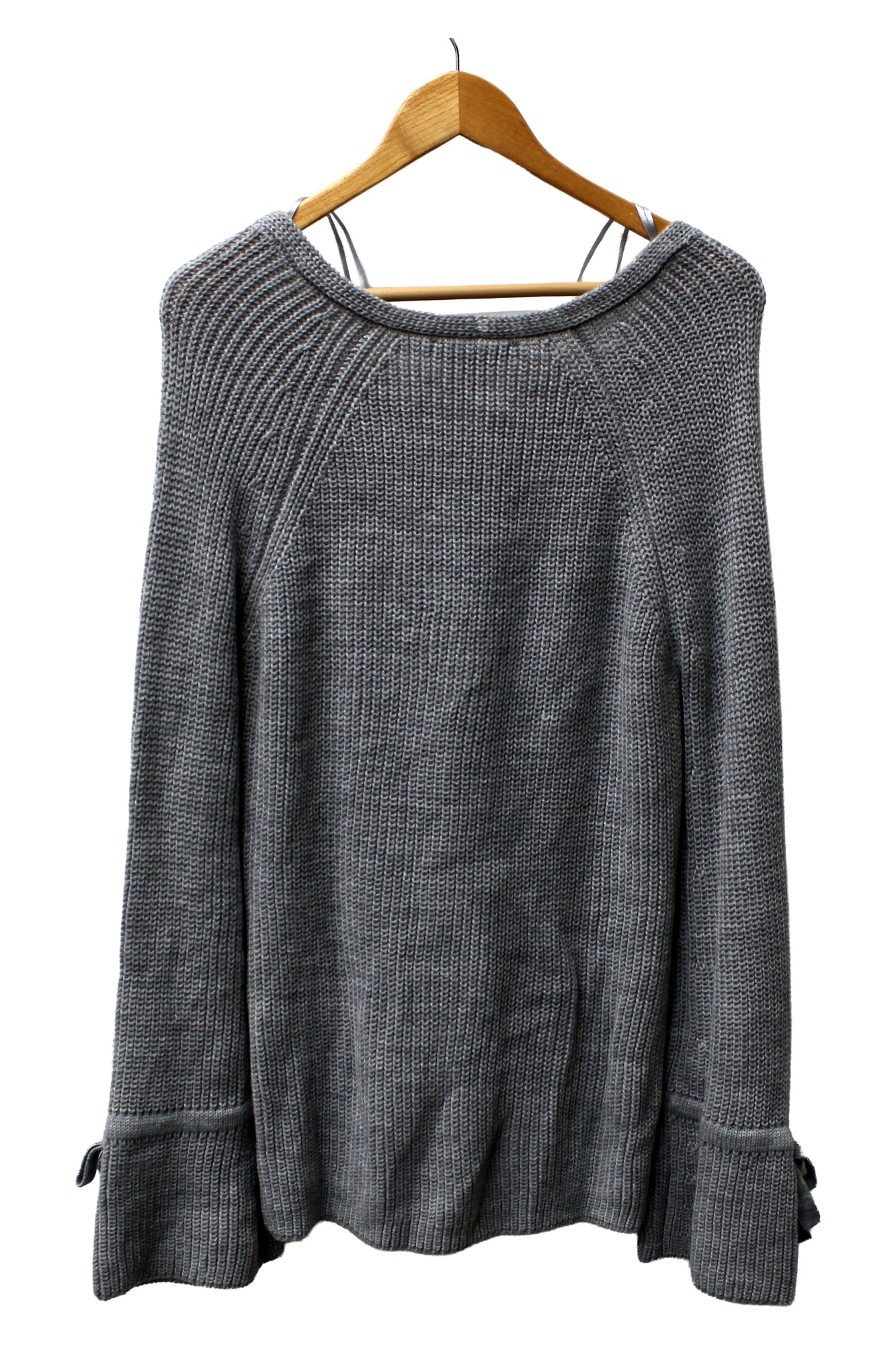 American Rag V-neck Bell Long Sleeve Heather Grey Dress X-Large