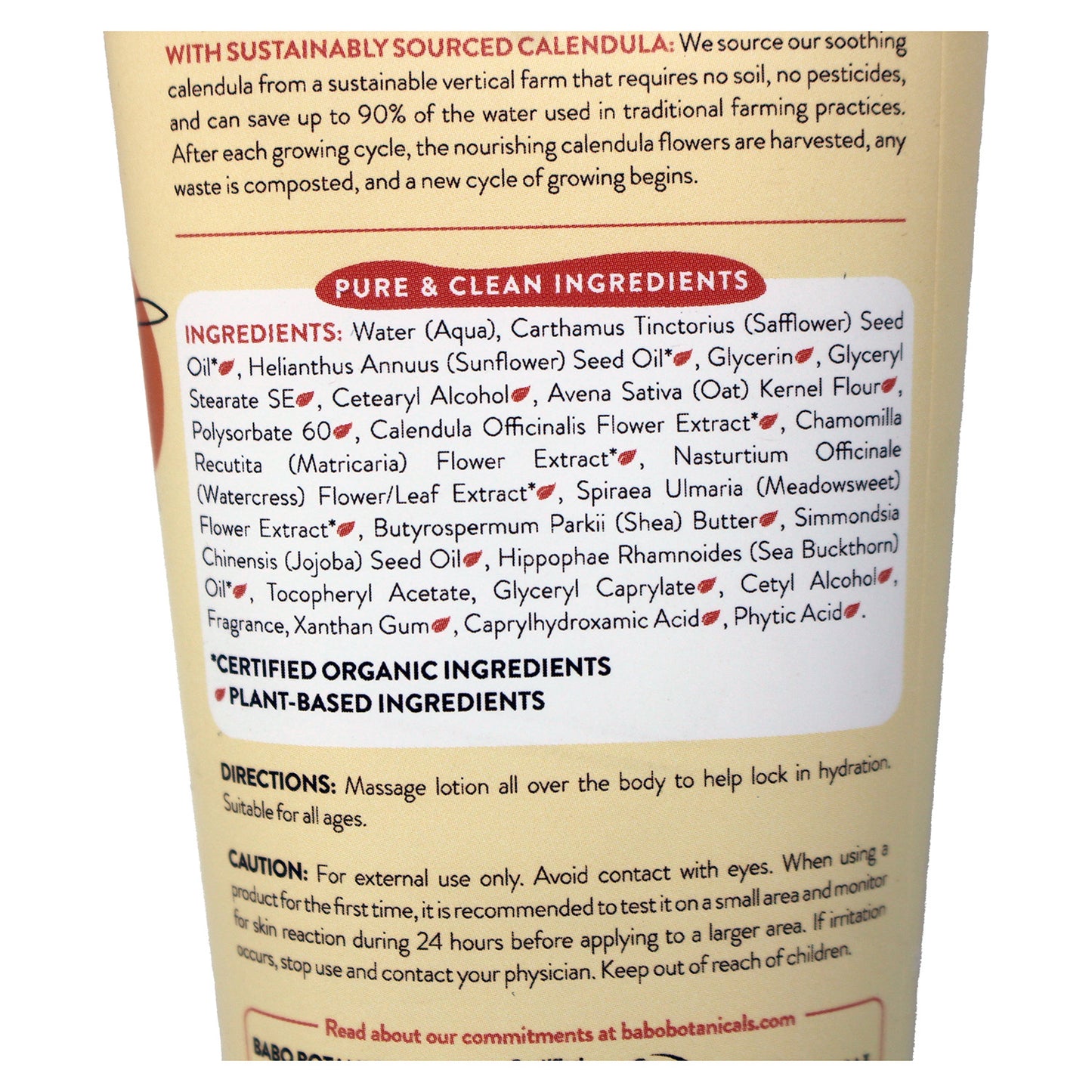 Babo Botanicals Oat & Calendula Body Lotion for Dry/Sensitive Skin