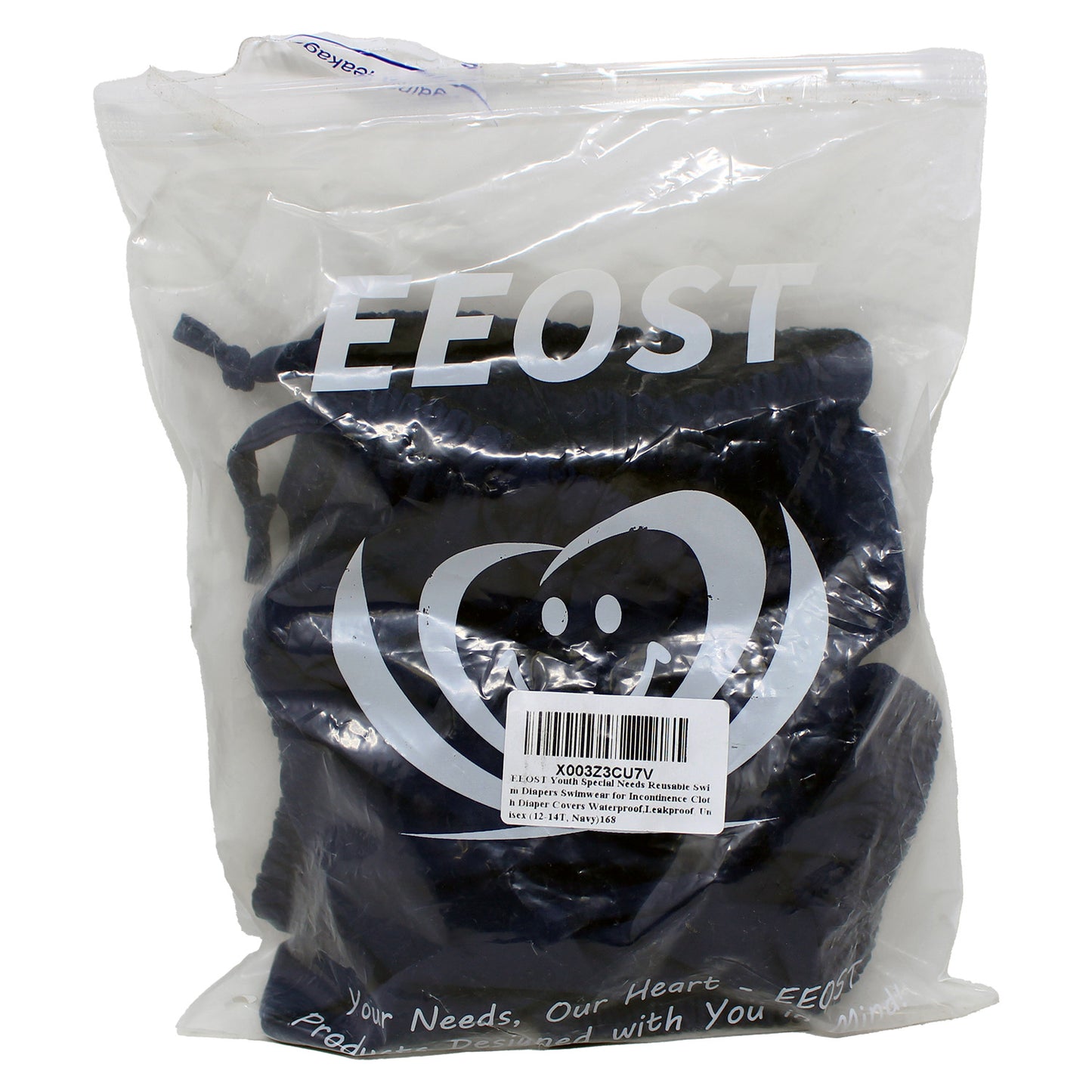 EEOST Youth Reusable Swim Diapers for Incontinence, 12-14T, Navy Blue