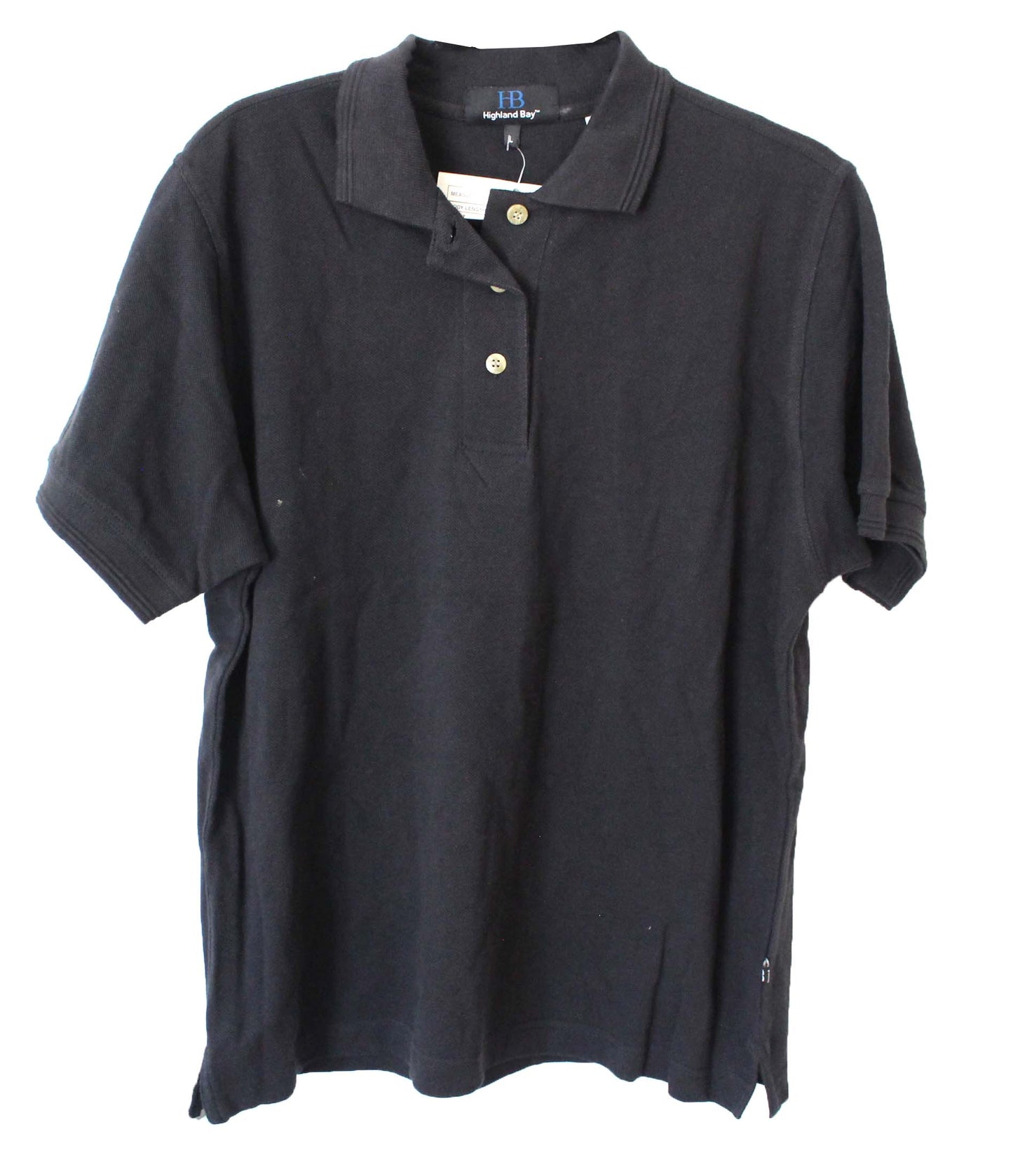 Highland Bay Collared Polo Shirt Youth Size Large (Black)