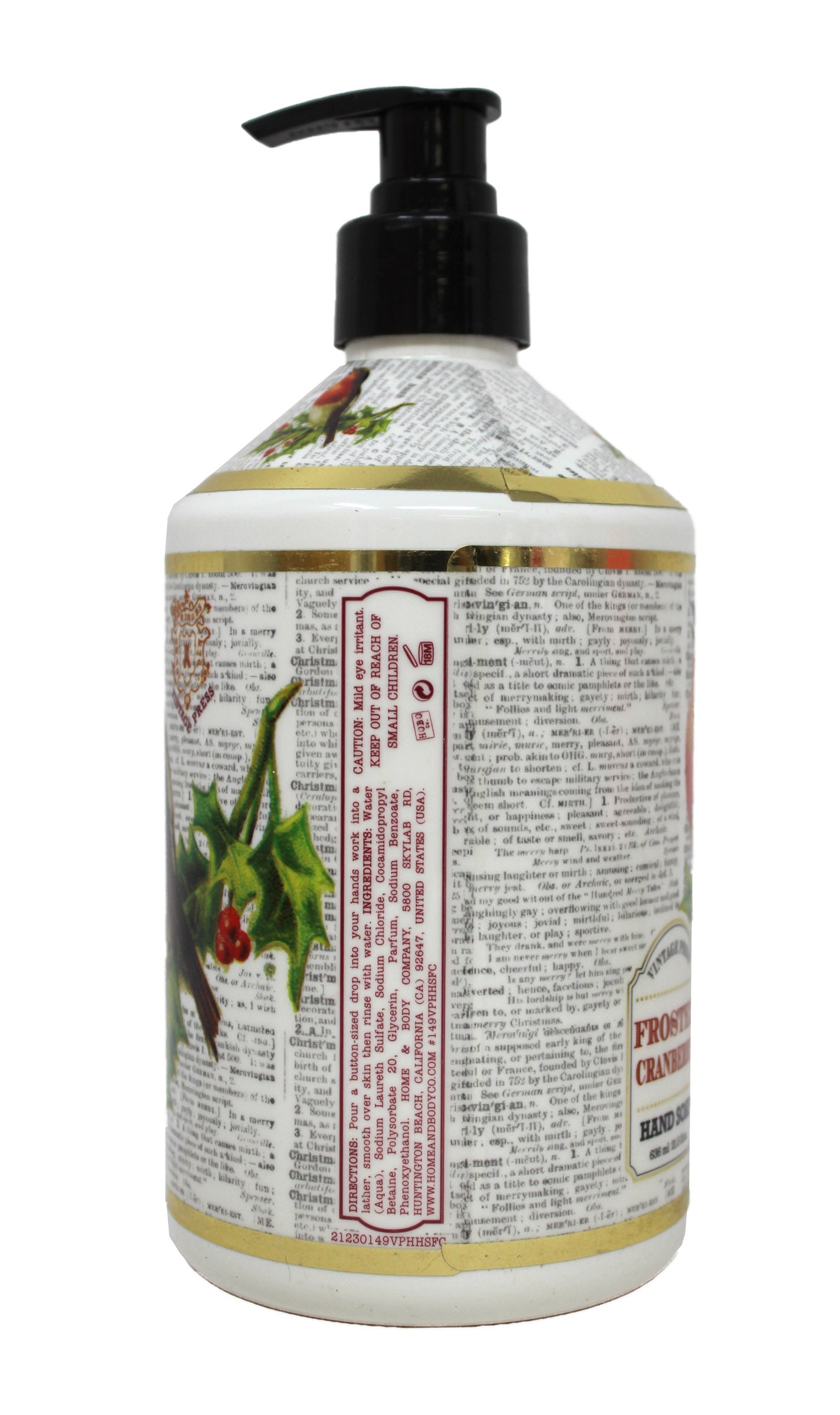 Home & Body Vintage Press Frosted Cranberry Hand Soap 21.5 Ounces