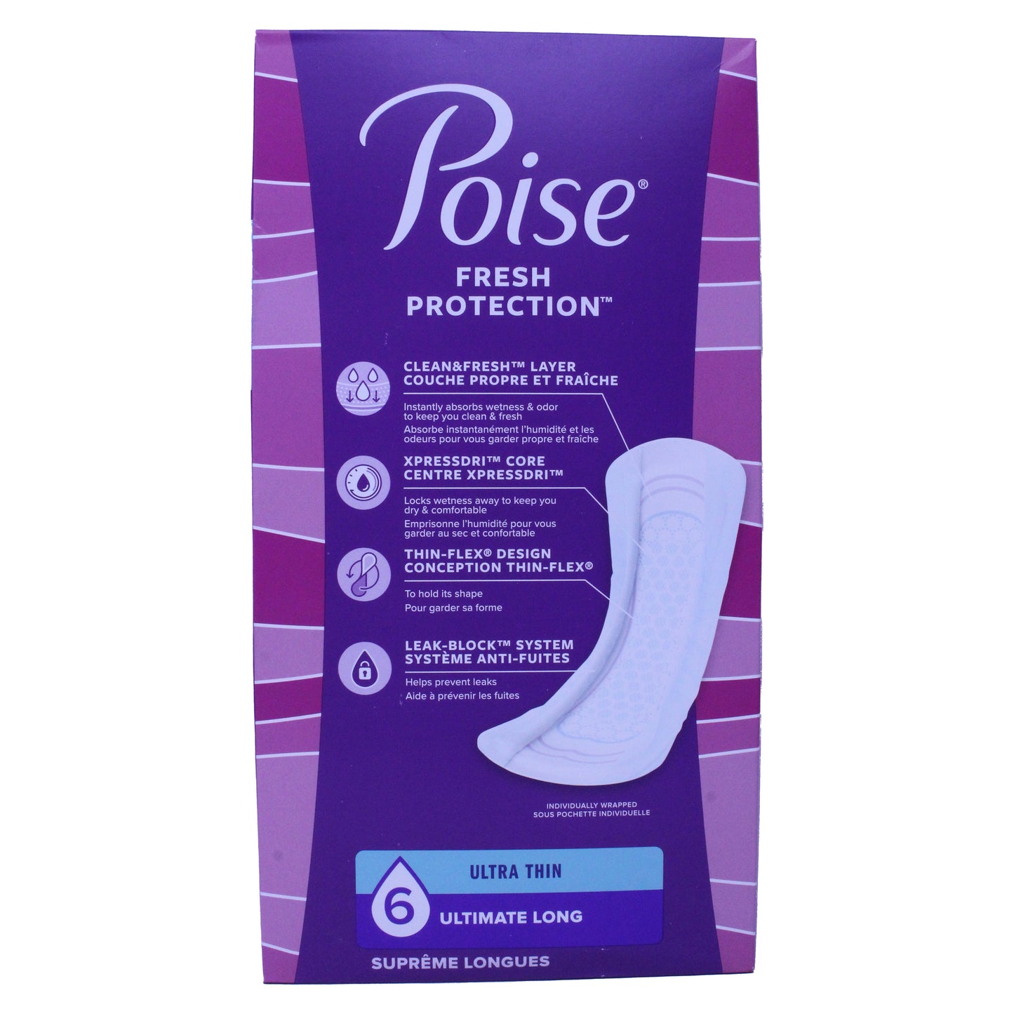 Poise Fresh Protection Ultra Thin Number 6 Ultimate Long 26 Pads