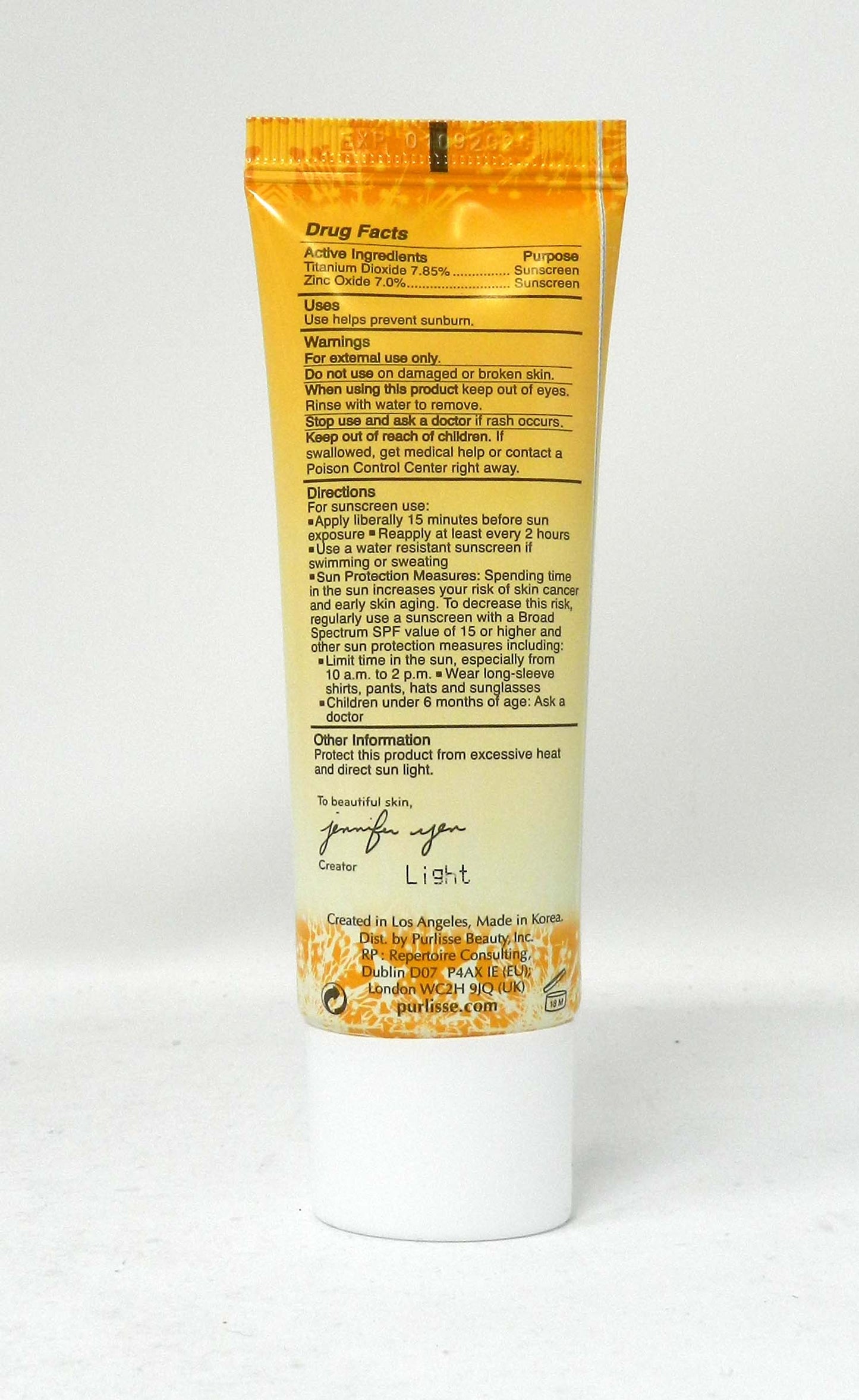 Purlisse Youth Glow Vitamin C Cream SPF 50 Light 1.4 Ounce