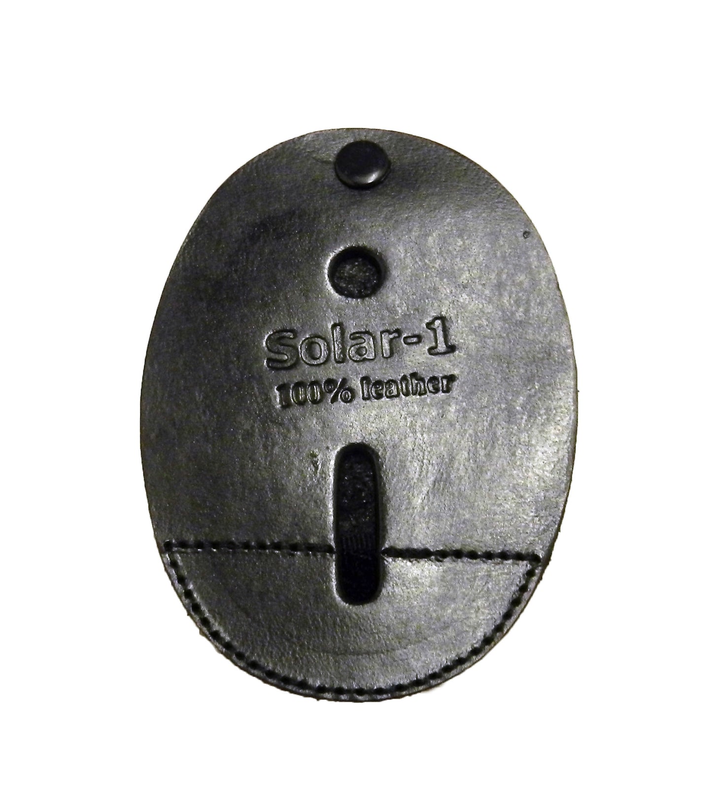 Plain Leather Badge Holder Black by Solar 1
