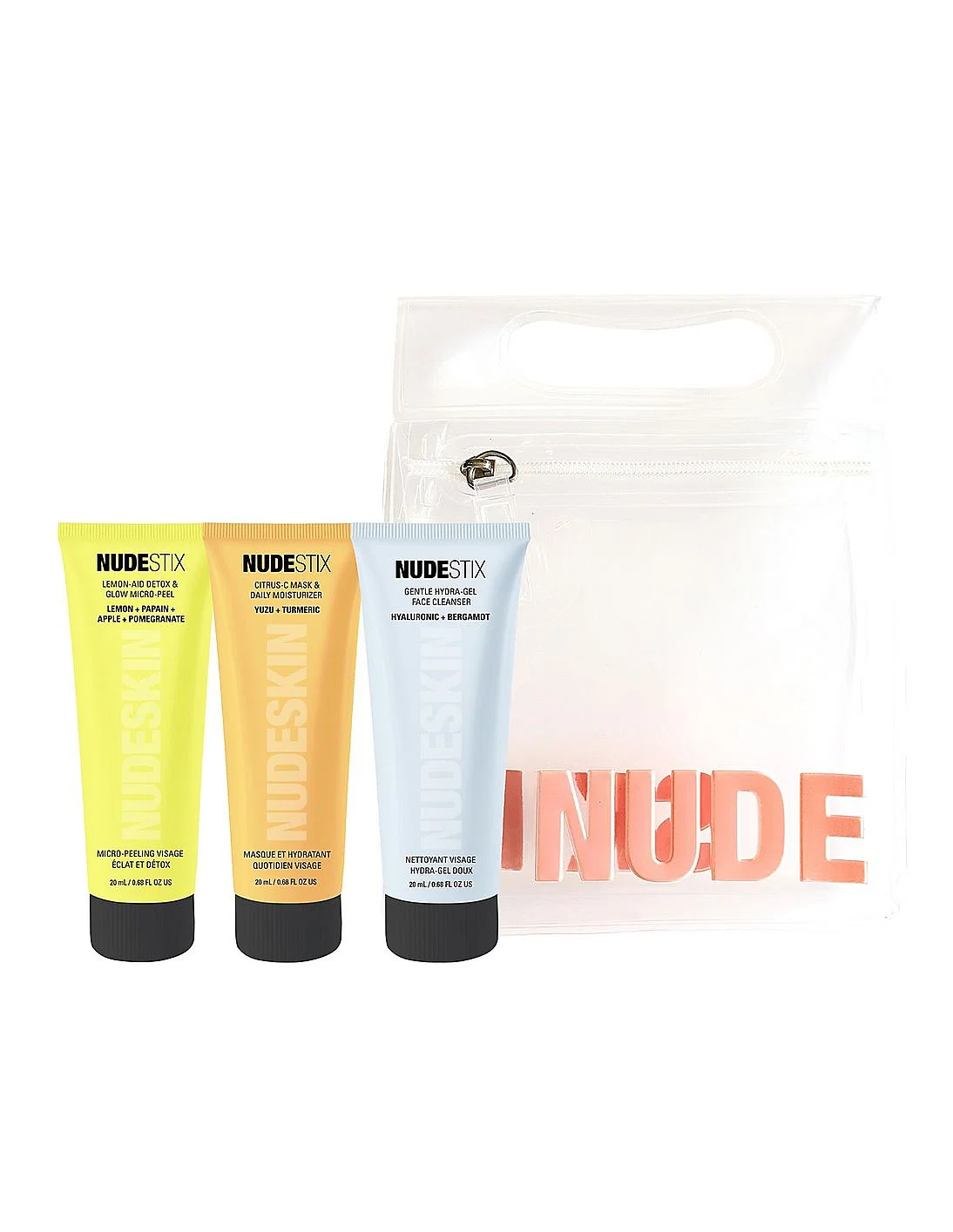 3-Step Citrus Renew Set Nudestix: Lemon-Aid, Detox, Peel-Off Mask, For Face, 60 ml + Nudeskin, Hyaluronic Acid, Cleansin