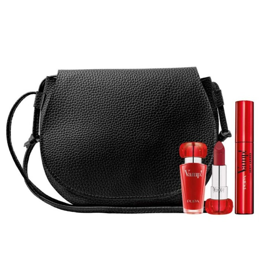 Set Pupa: Vamp!, Paraben-Free, Volume, Cream Lipstick, 301, Intense Red, 3.5 g + Vamp! Sexy Lashes, Paraben-Free, Mascara, 011, Sexy Black, 12 ml *Tester