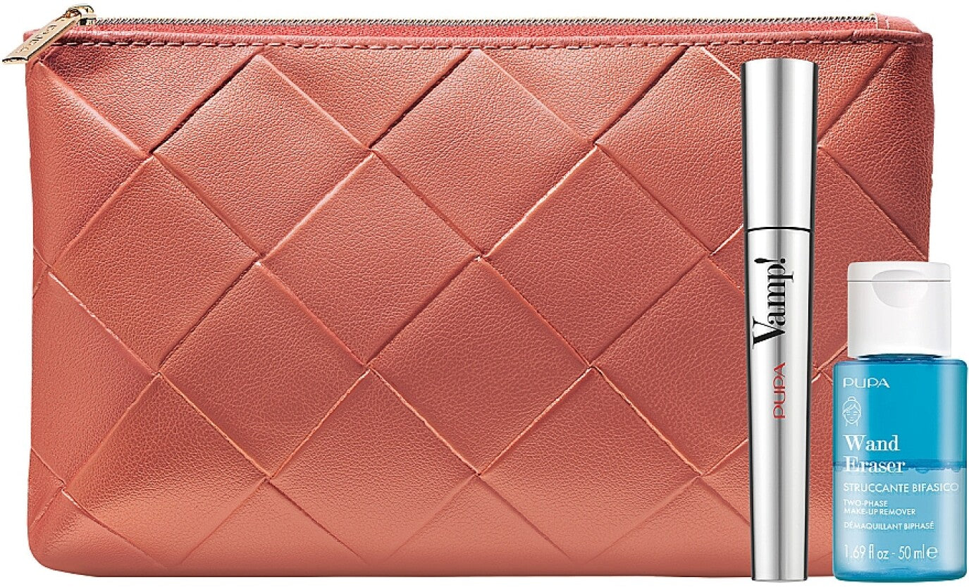 Set Pupa: Wand Eraser, Cleansing Toner, 50 ml + Vamp! Definition, Paraben-Free, Waterproof, Lash Defining, Mascara, 001, Extra Black, 9 ml *Tester