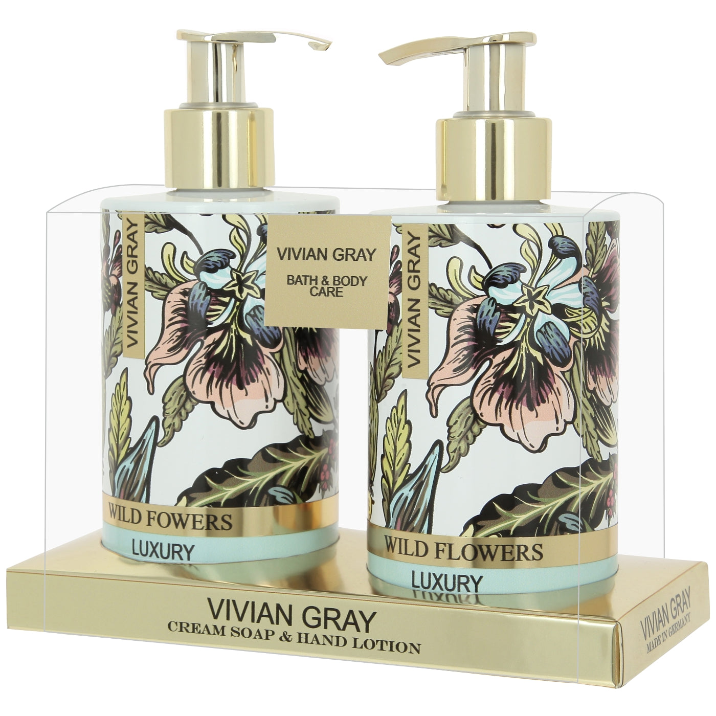 Set Vivian Gray: Wild Flowers, Cleansing, Liquid Soap, 250 ml + Wild Flowers, Moisturizing, Hand Lotion, 250 ml