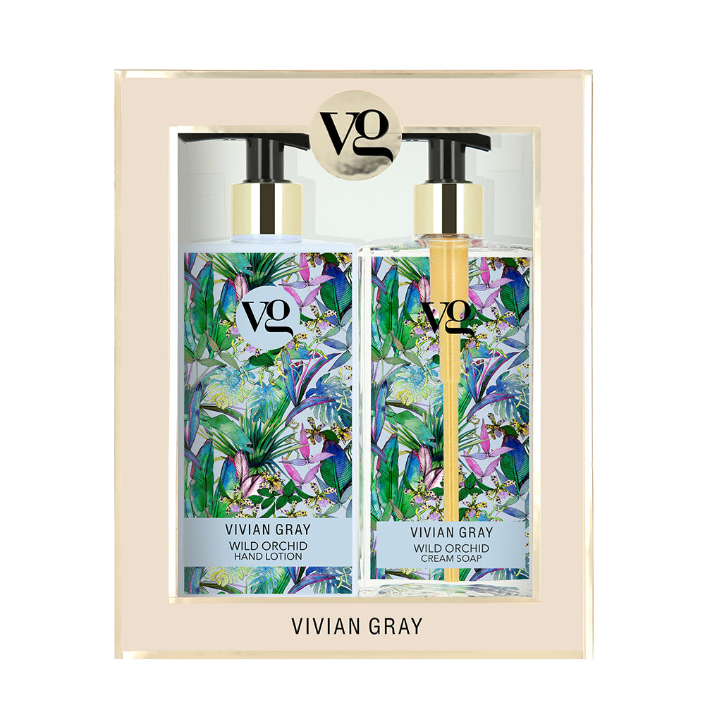 Set Vivian Gray: Wild Orchid, Hydrating, Hand Lotion, 350 ml + Wild Orchid, Cleansing, Liquid Soap, 350 ml