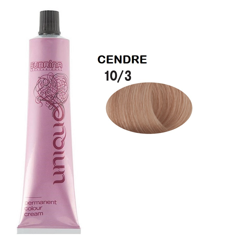 Subrina Professional, Unique, Permanent Hair Dye, 10/3 Light Blonde Cendre, 100 ml