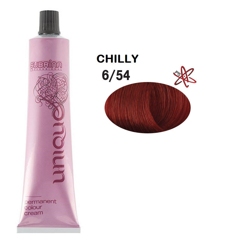 Subrina Professional, Unique, Permanent Hair Dye, 6/54 Dark Blonde Golden Red, 100 ml