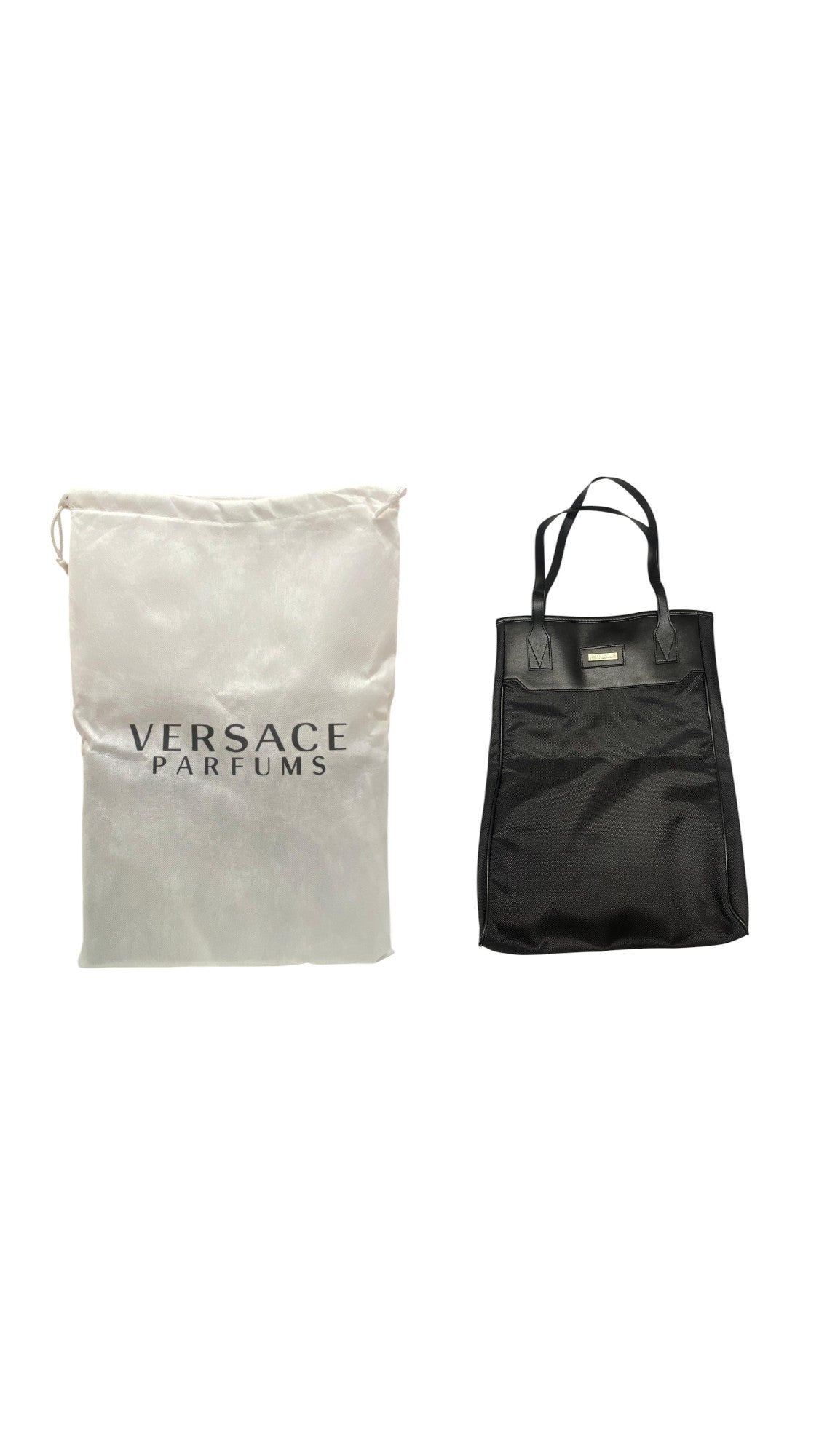 Versace, Versace, Textile Bag, Hand Tote, Black, For Women