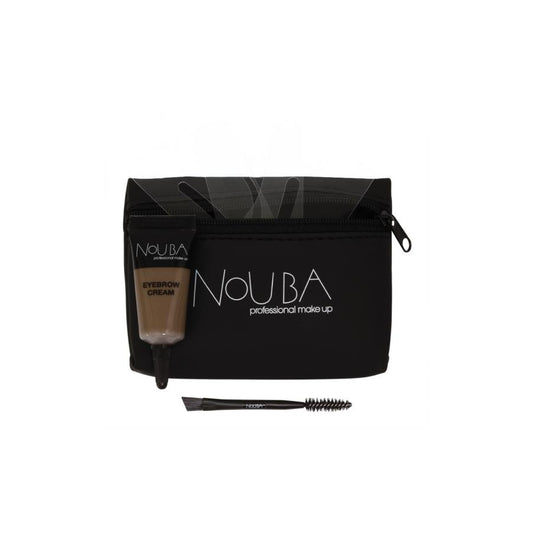 10 Set Nouba: Nouba, Eyebrow Brush + Nouba, Eyebrow Gel, 7 ml + Textile Makeup Bag, Black