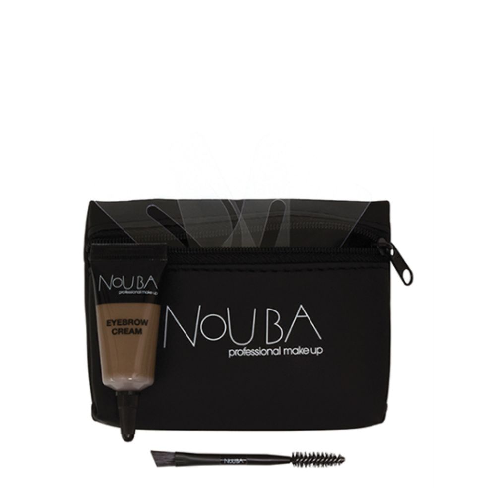 15 Set Nouba: Nouba, Eyebrow Brush + Nouba, Eyebrow Gel, 7 ml + Textile Makeup Bag, Black