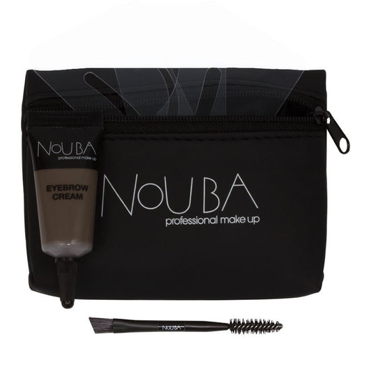 20 Set Nouba: Nouba, Eyebrow Brush + Nouba, Eyebrow Gel, 7 ml + Textile Makeup Bag, Black