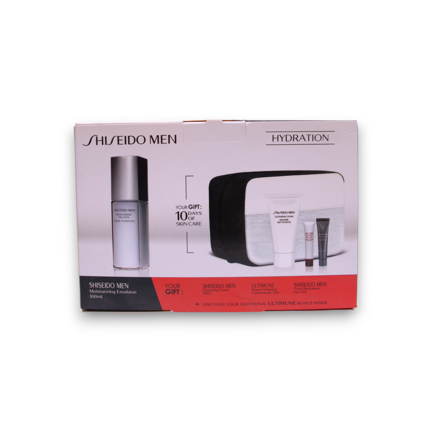 Gift Set Shiseido: Men, Moisturizing, Emulsion, For Face, 100 ml + Men, Cleansing, Cleansing Foam, 30 ml + Ultimune, Ant