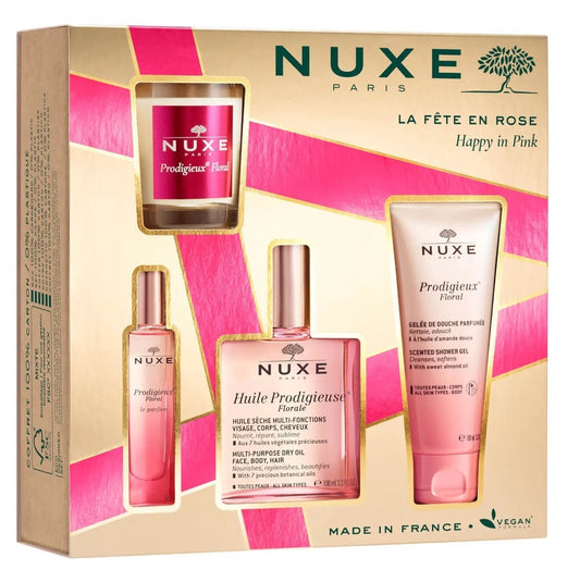 Set Nuxe: Prodigieux Floral, Scented Candle, 70 g + Prodigieux Floral, Shower Gel, All Over The Body, For All Skin Types