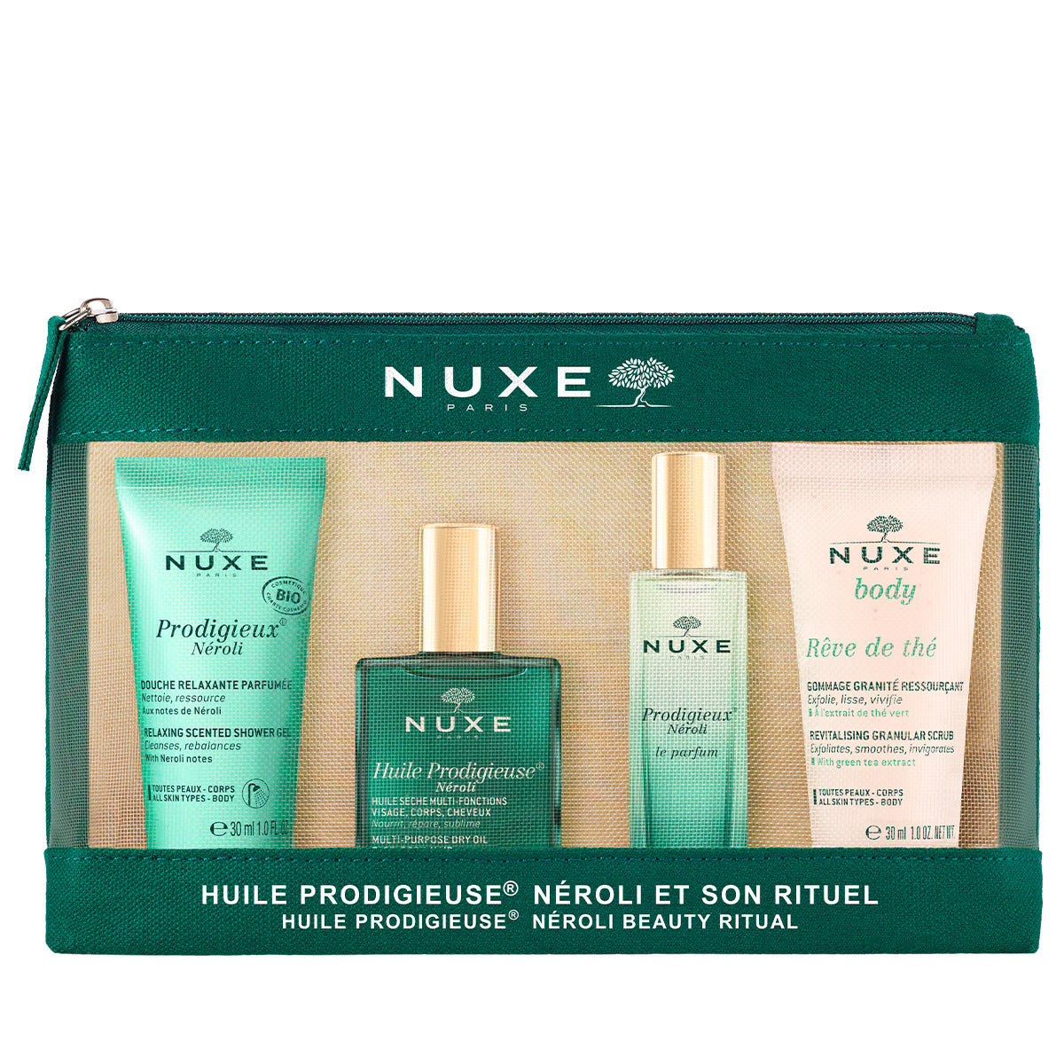 Travel Set Nuxe: Prodigieux Neroli, Shower Gel, All Over The Body, For All Skin Types, 30 ml + Prodigieux Neroli, Eau De