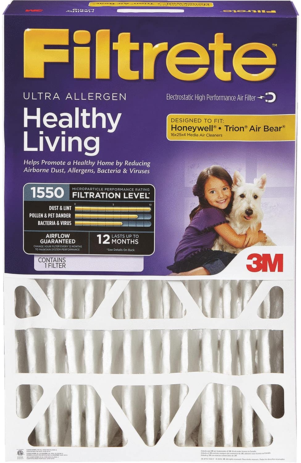 Filtrete 3M NDP01-4IN-4 Allergen Reduction Filter (cardboard slightly ripped)