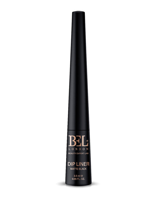 Bel London, Dip Liner, Aqua, Waterproof, Colour, Contouring, Liquid Eyeliner, Matte Black, 2.5 ml