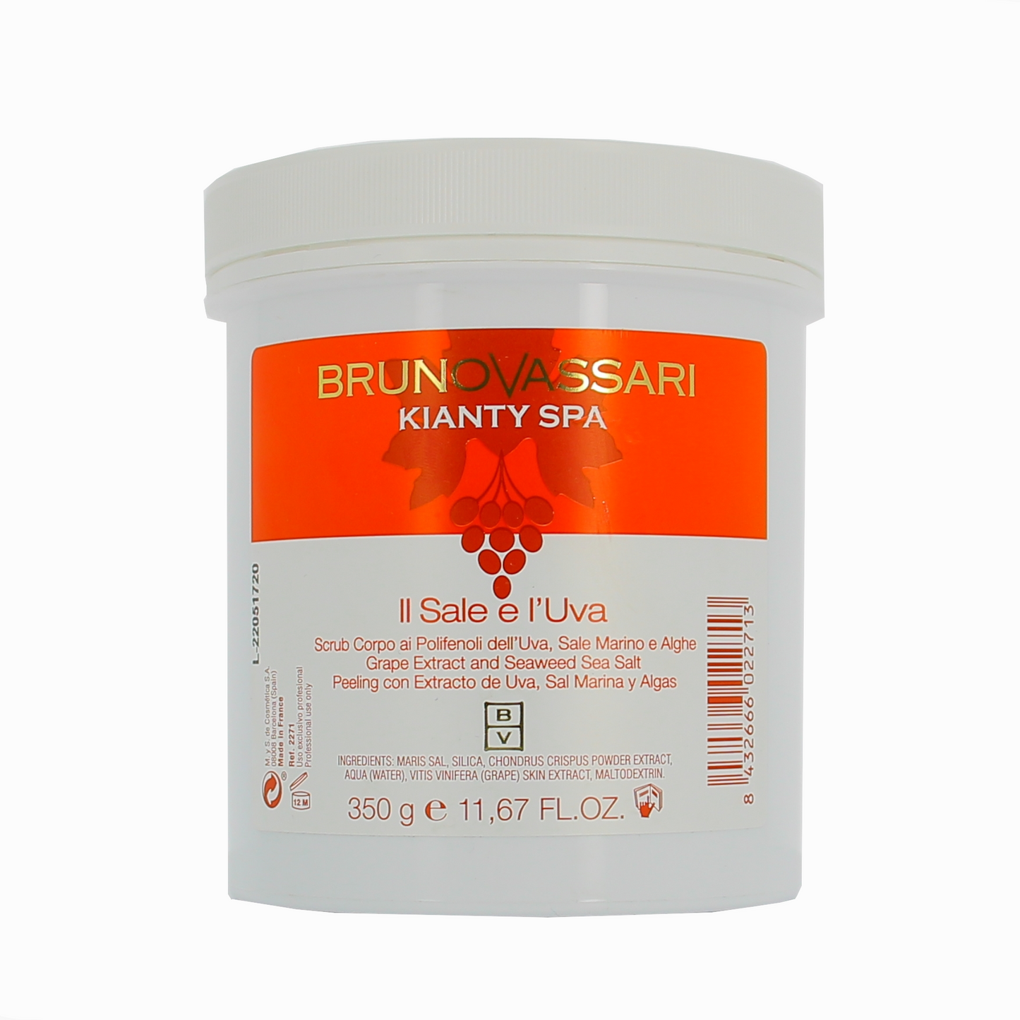 Bruno Vassari, Kianty SPA, Grape, Brightening, Body Scrub, 350 g