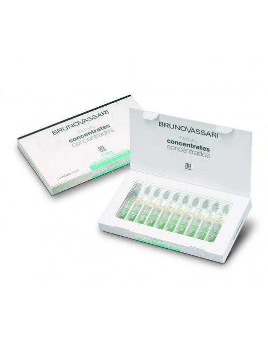 Set, Bruno Vassari, Pure Solutions, Niacinamide, Purifying, Ampoules Treatment Serum, For Oiliness, For Face, For Women, 10 pcs, 3 ml