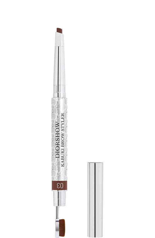 Christian Dior, Diorshow Kabuki, Double-Ended, Eyebrow Cream Pencil & Brush 2-In-1, 03, Brown, 0.09 g