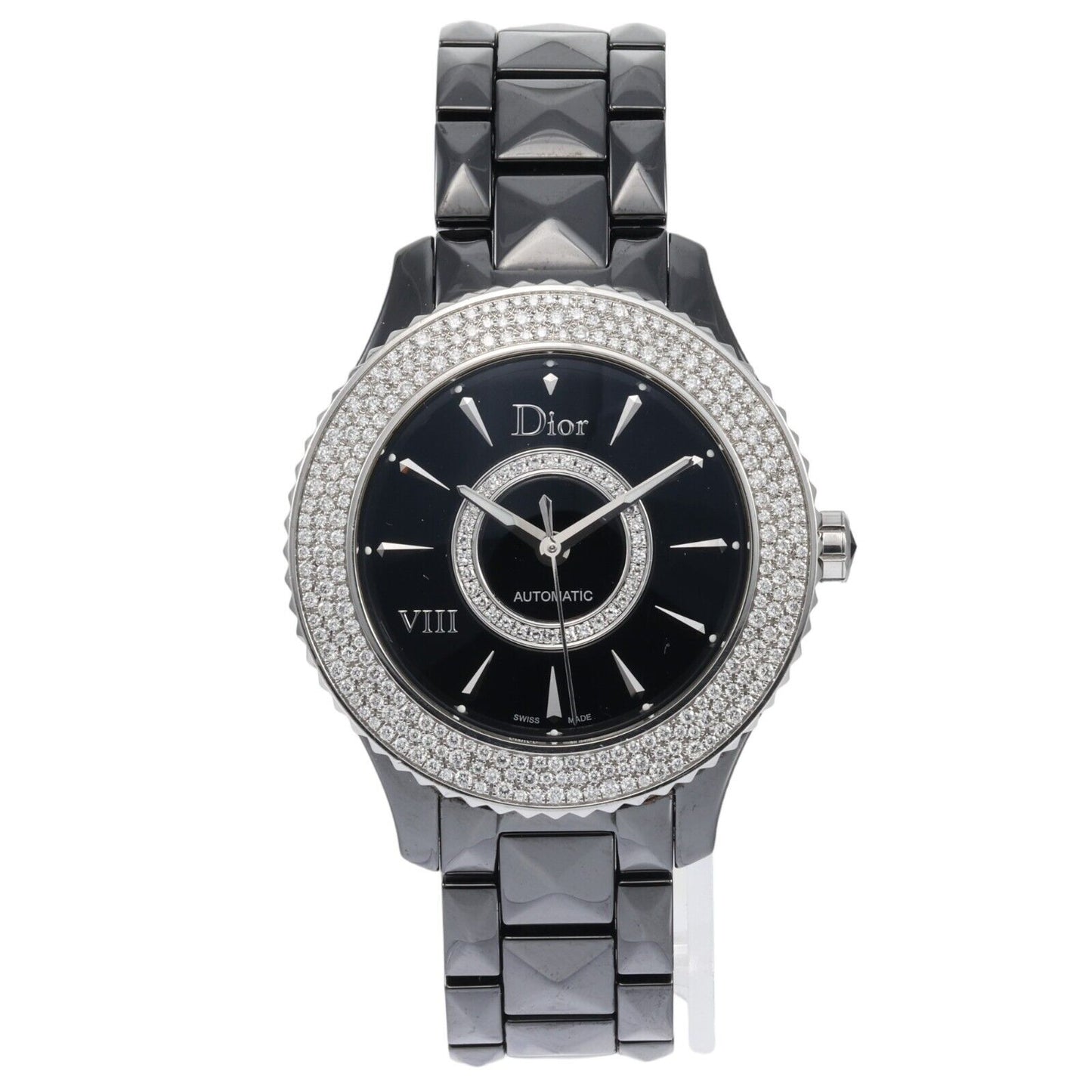 Christian Dior, VII, Quartz Ceramic Strap Watch, Black, 38 mm, For Women