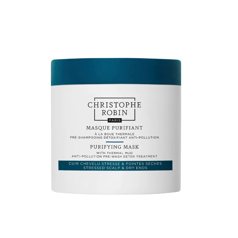 Christophe Robin, Purifying, Thermal Mud, Hair Treatment Cream Mask, For Detoxing, 250 ml