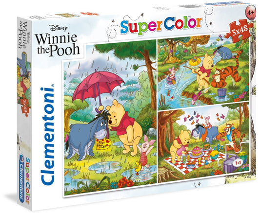 Set Trio, Clementoni, SuperColor, Winnie The Pooh, Puzzle, Unisex, 4+ years, 3x48 pcs
