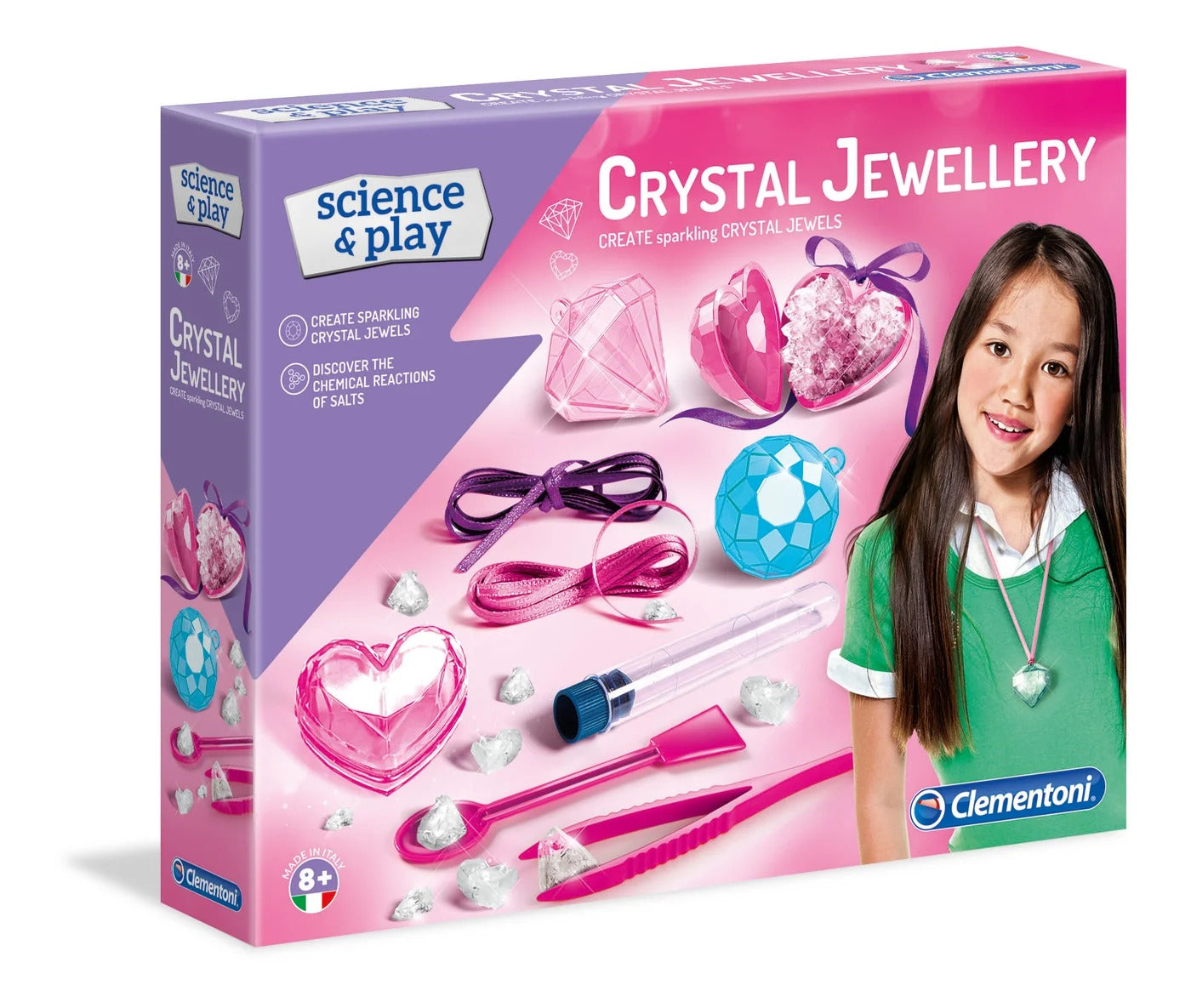 Clementoni, Science & Play, Crystal Jewels, For Girls, 8+ years