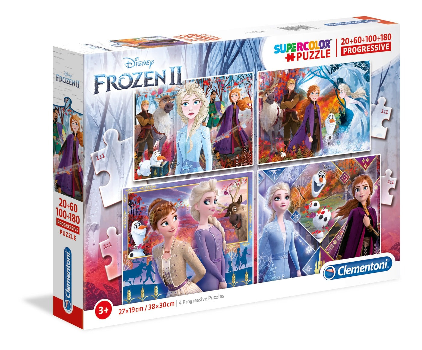 Set, Clementoni, Supercolor, Frozen 2, Puzzle, 21411, For Girls, 3+ years, 4 pcs