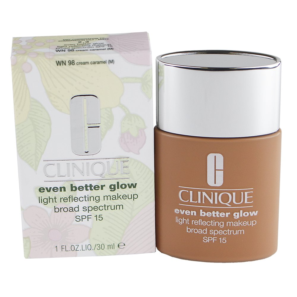 Clinique, Even Better Glow, Light Reflecting, Liquid Foundation, WN 98, Cream Caramel, SPF 15, 30 ml