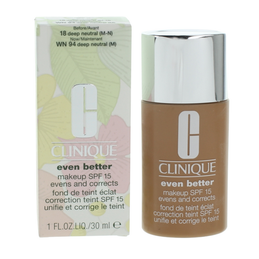 Clinique, Even Better, Paraben-Free, Hydrating, Liquid Foundation, WN 94, Deep Neutral, SPF 15, 30 ml