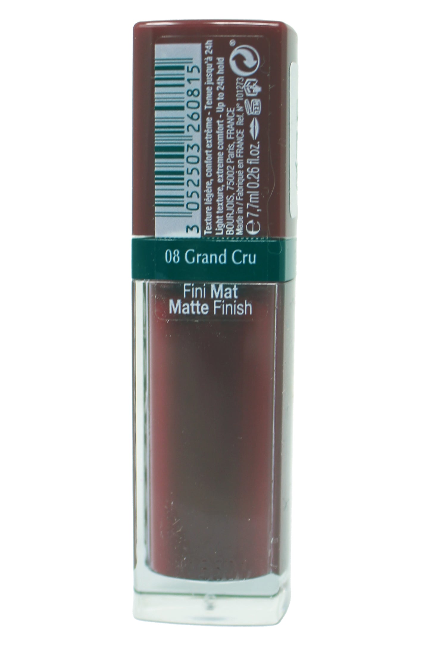 Bourjois, Rouge Edition Velvet, Dimethicone, Matte, Liquid Lipstick, 08, Grand Cru, 7.7 ml
