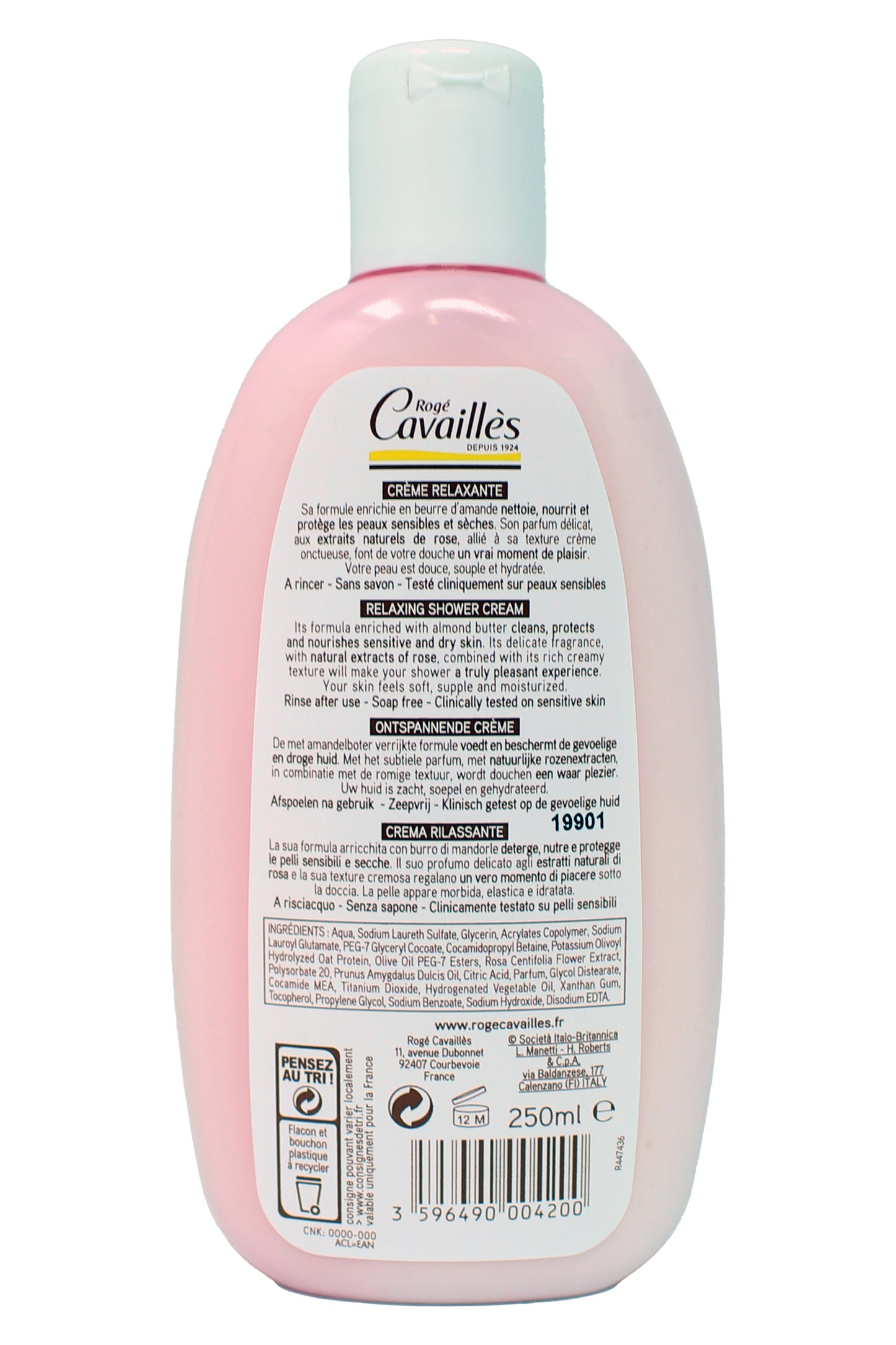 Roger Cavailles Almond Butter & Rose Shower Cream 8.4 Ounces