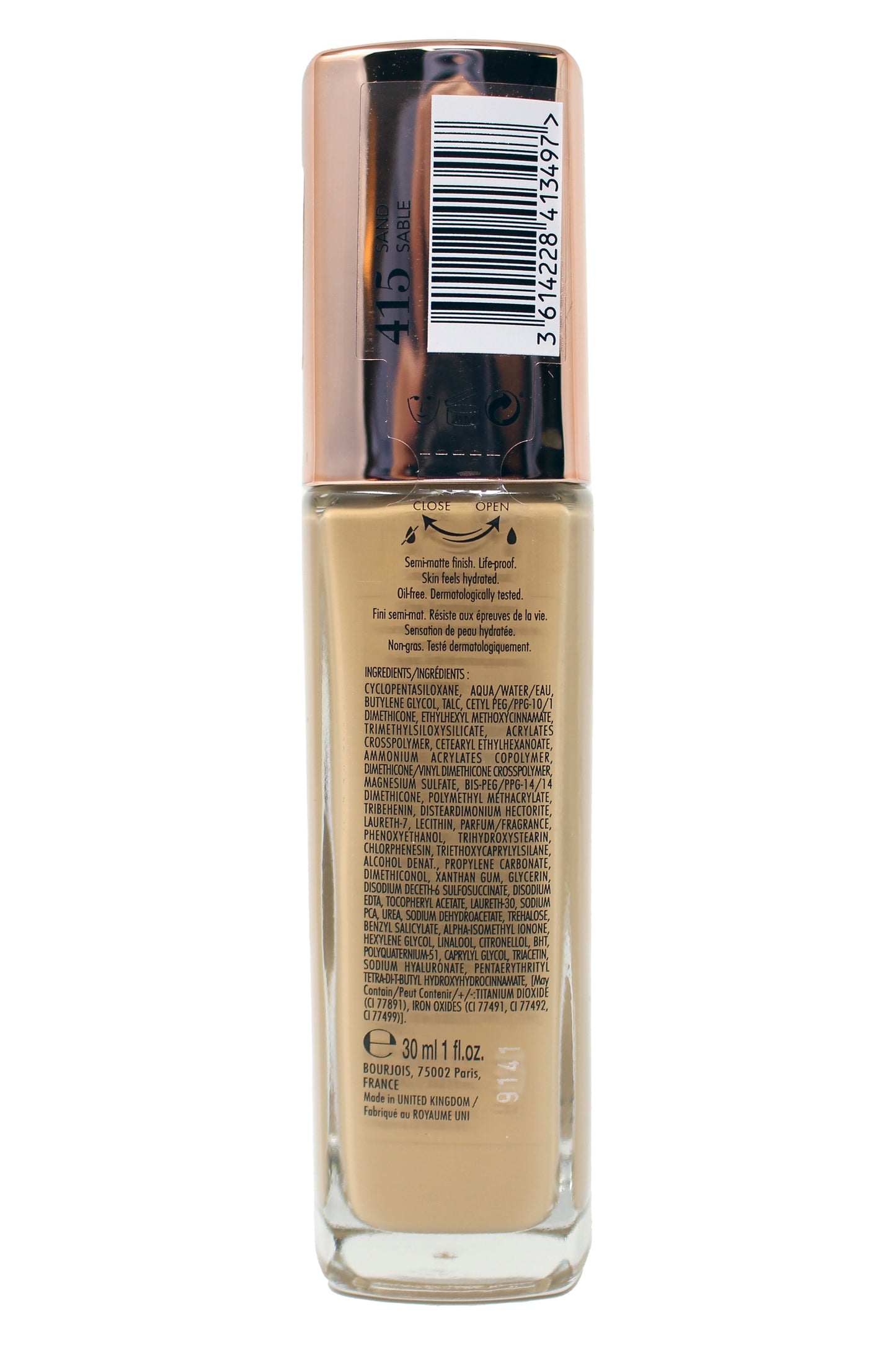 Bourjois Always Fabulous 24HR Extreme Resist Full Coverage Foundation 415 Sand 1 Ounce