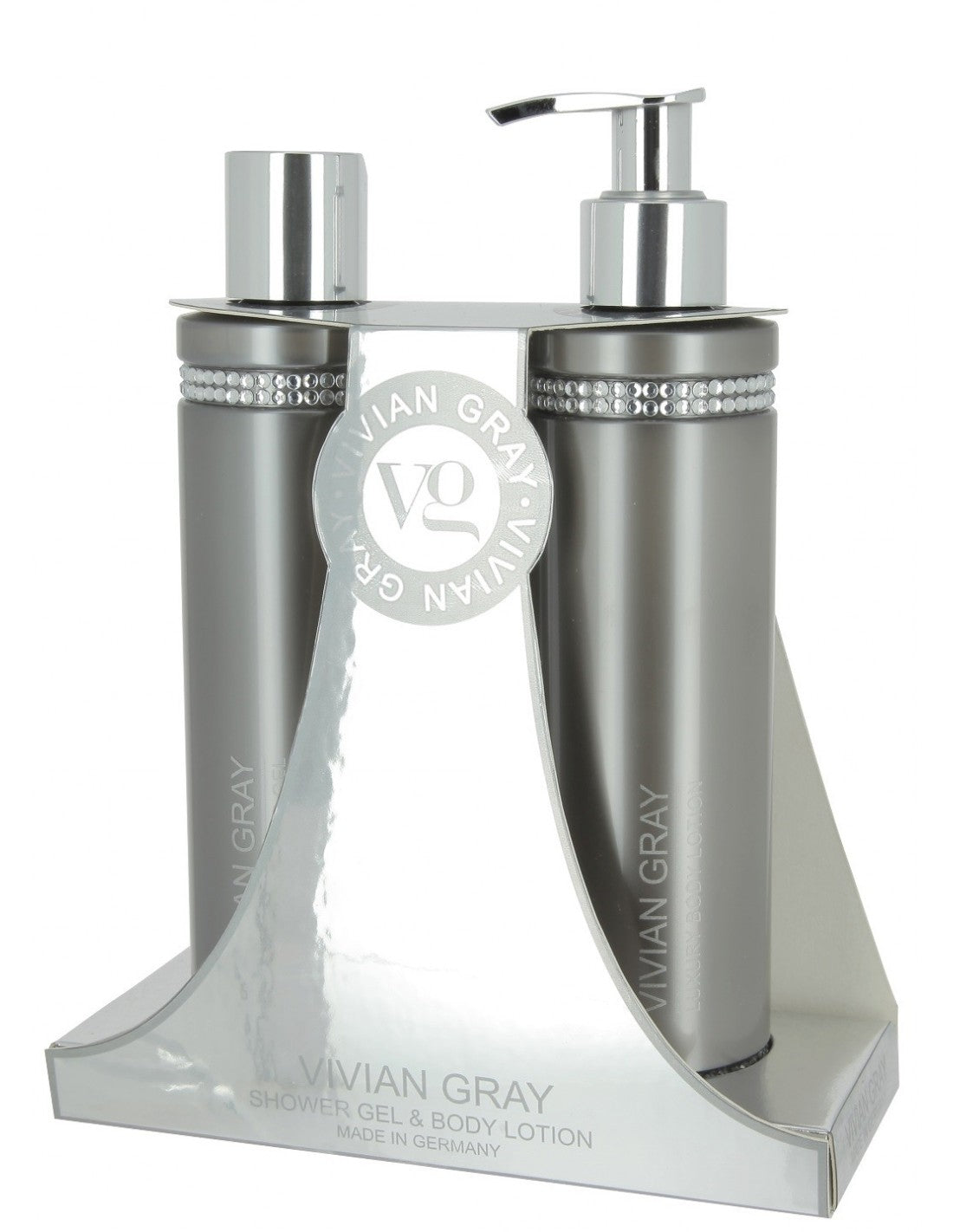 Crystals Set Vivian Gray: Grey Crystals, Softening, Shower Gel, For All Skin Types, 250 ml + Grey Crystals, Hydrating, Body Lotion, 250 ml