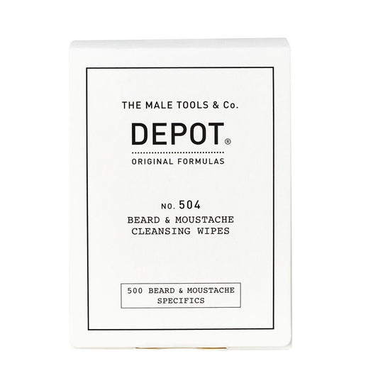 Set, Depot, 500 Beard & Mustache Specifics No. 504, Beard & Moustache Cleansing Wipes, 12 pcs