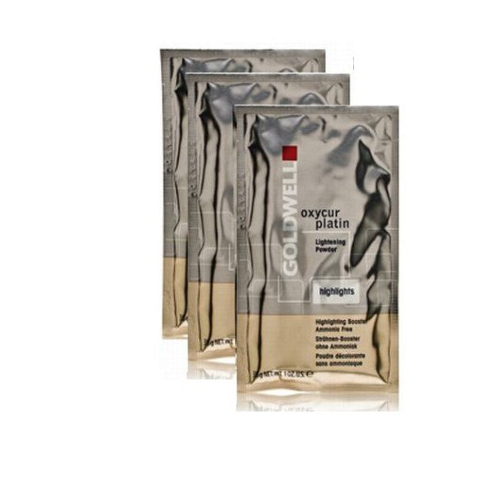 Set Trio, Goldwell, Oxycur Platin, Bleaching, Hair Oxidant Powder, 3 pcs, 30 g