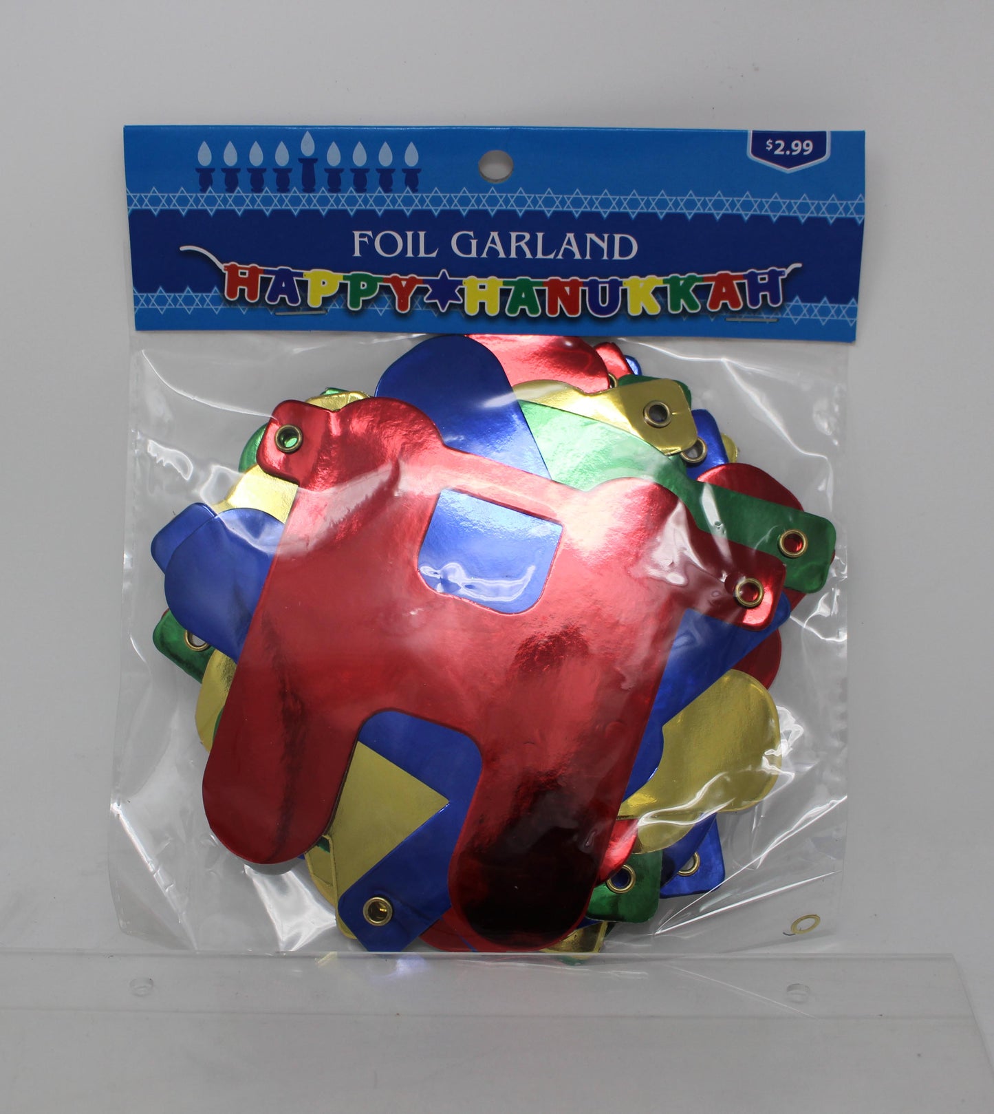 Foil Garland Happy Hanukkah Decoration (Pack of 3)