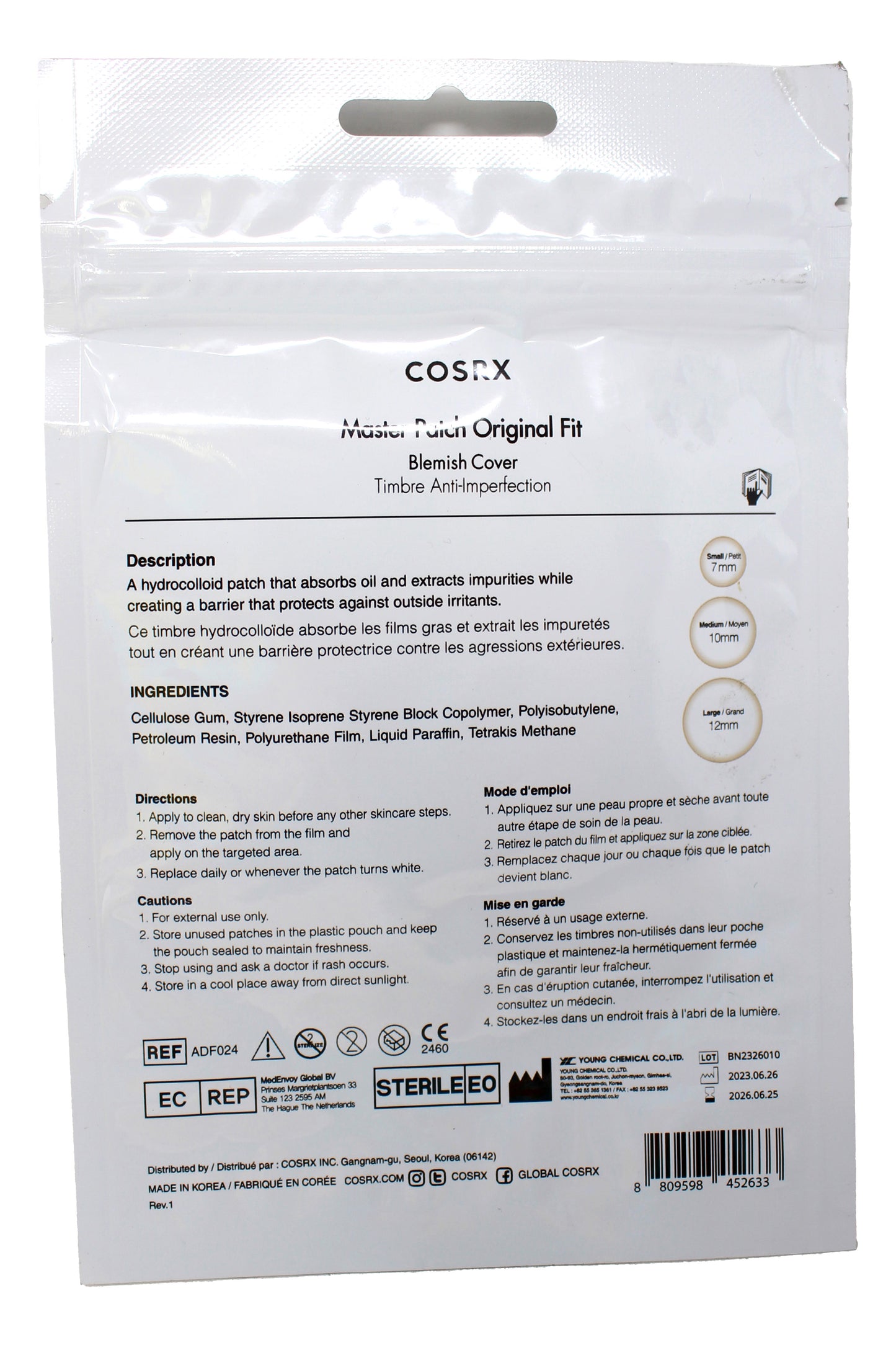 Cosrx Master Patch Original Fit Blemish Cover S/M/L 24 Count (Pack of 3)