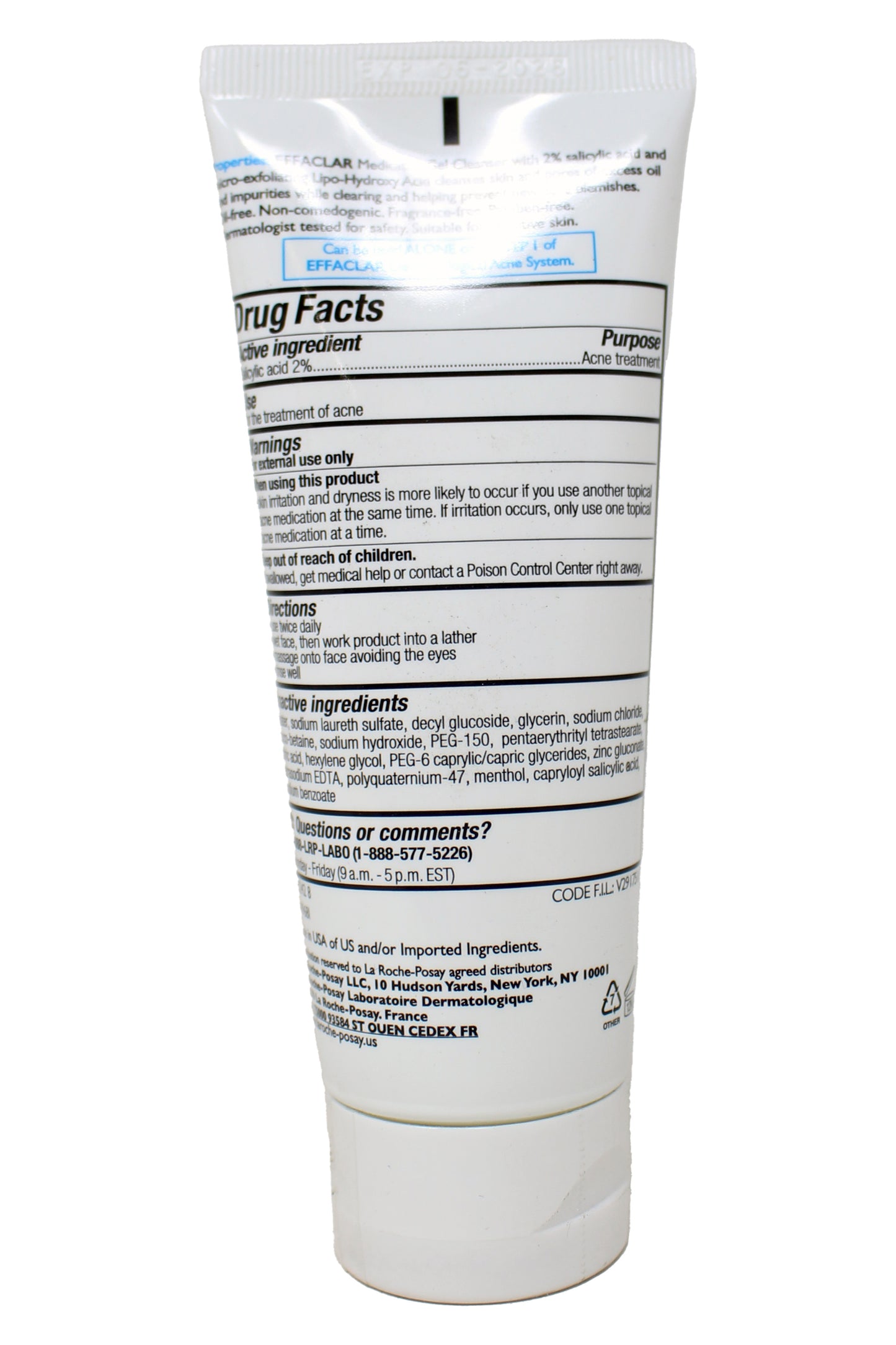 La Roche Posay Effaclar Medicated Gel Cleanser 2% Salicylic Acid 3.4 Ounces